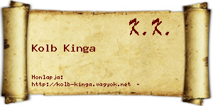Kolb Kinga névjegykártya